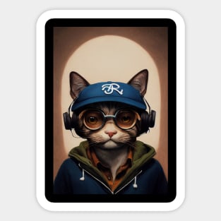 Cat hipster Sticker